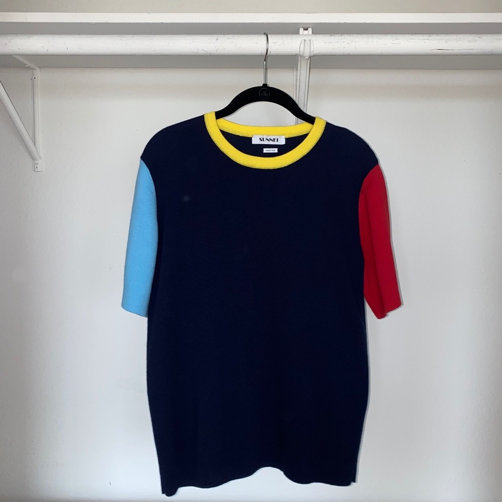 Sunnei color block knit t-shirt
